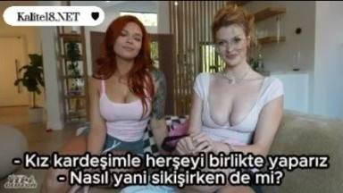 Kız kardeşimle beni aynı anda sikmek ister misin? Kız kardeşler grup pornosu