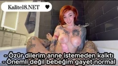 Üvey anneyle duş alma - Küvette sikiş pornosu
